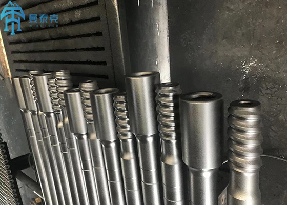 915mm-6500mm थ्रेडेड स्टील ड्रिल रॉड R32 R38 T38 T45 एम/एफ कनेक्शन के साथ
