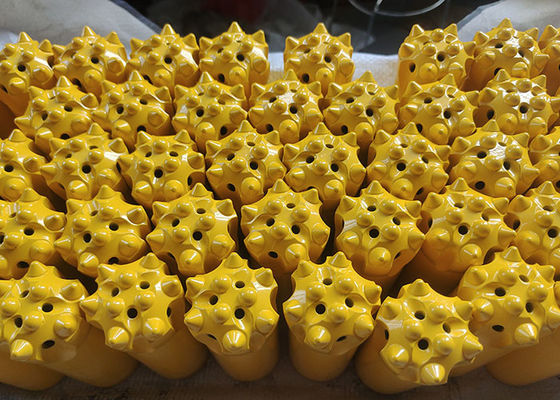 R32 45MM रॉक ड्रिलिंग के लिए बैलिस्टिक थ्रेड बटन ड्रिल बिट्स